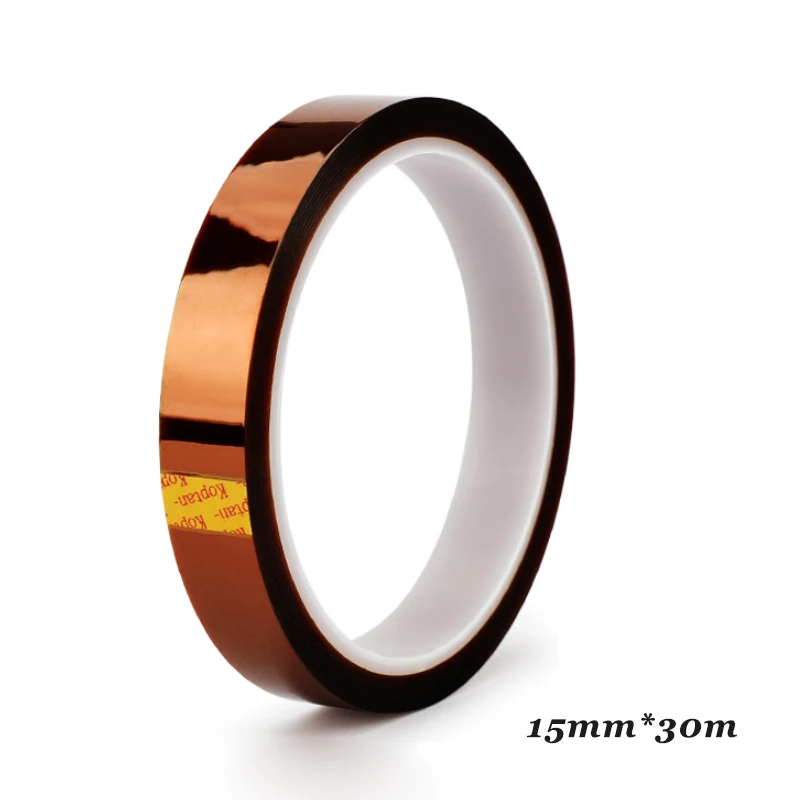 30 متر طويل الذهب إصبع ارتفاع درجة الحرارة مقاومة الشريط بوليميد الشريط متعدد الحجم الحيوانات الأليفة مكافحة ساكنة بطارية ليثيوم العزل الشريط