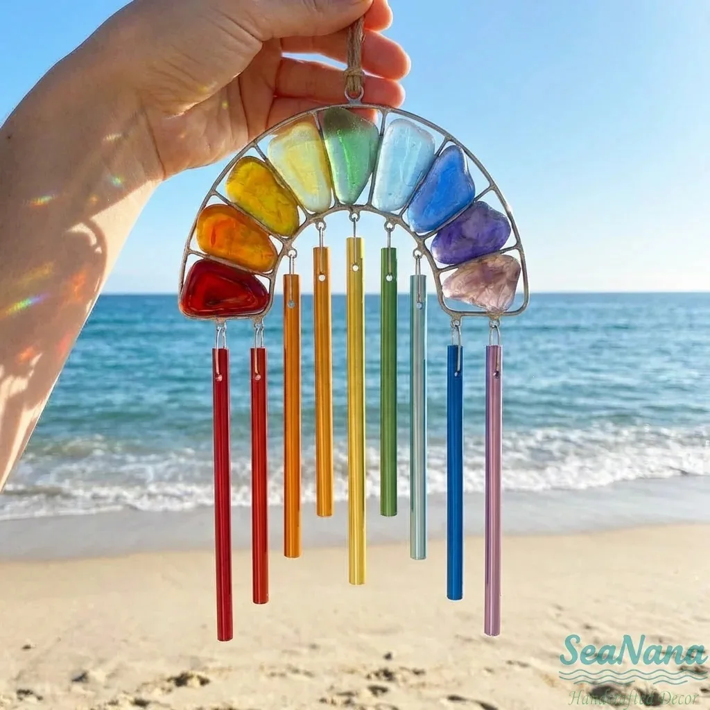 Home Garden Wind Chimes Hanging Decorations Decoration Crafts New Rainbow Magic in Sunlight rainbow wind chime acrylic pendant