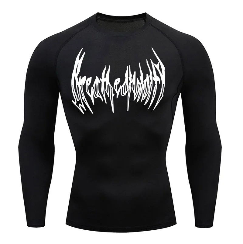 Compression Long sleeve Shirt Men Running T-shirt Gym Bodybuilding Workout Rashgarda MMA Sun Protection Base Layer skin Jogging