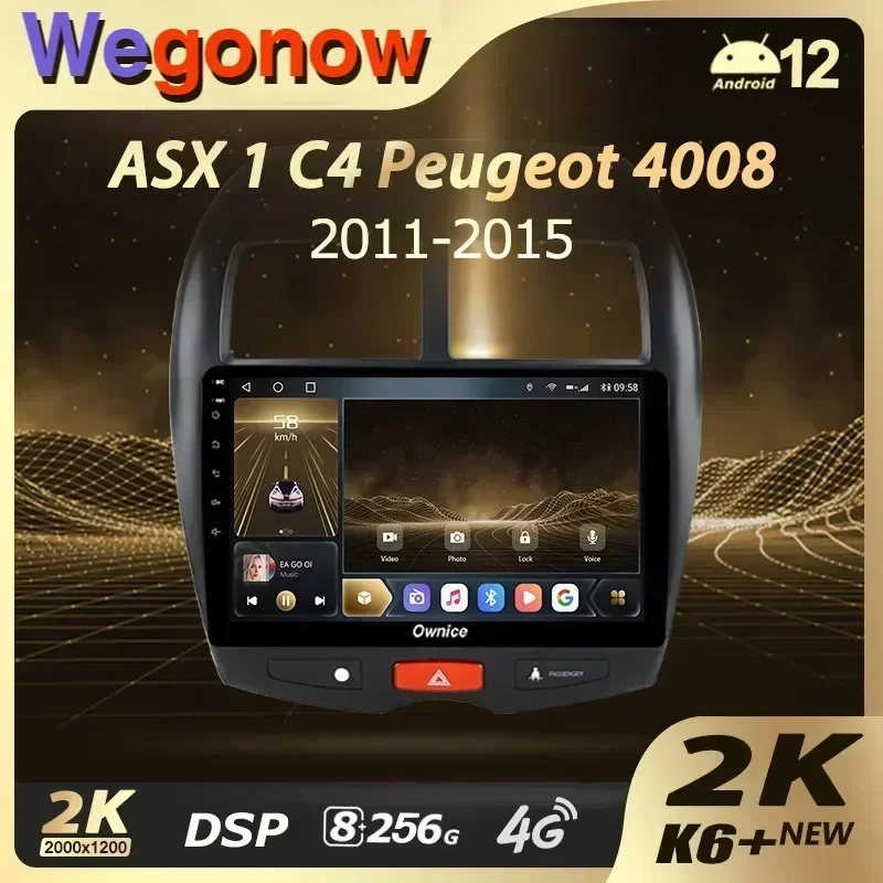 Ownice k6 + 2k para mitsubishi asx 1 2010 - 2016 rádio do carro reprodutor de vídeo multimídia navegação estéreo gps android 12 360 não 2din