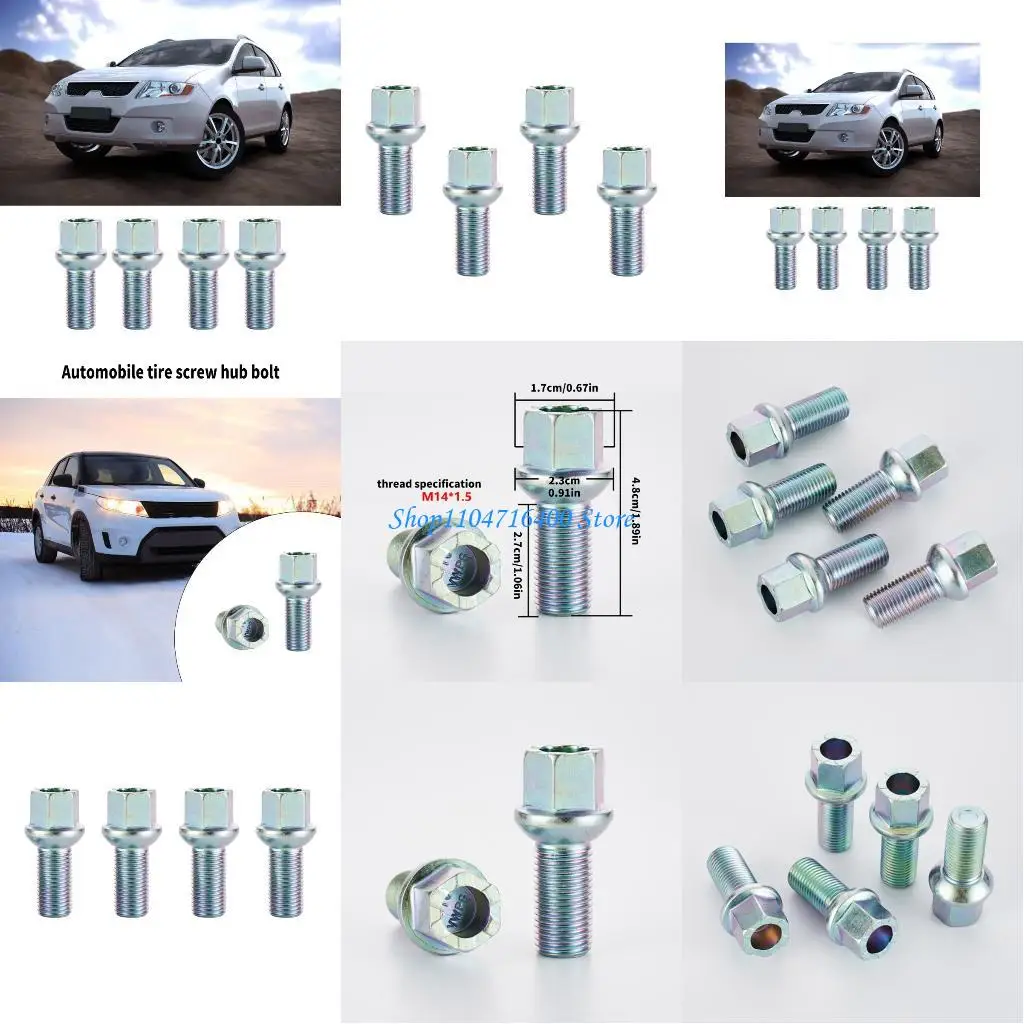 

y1gd 4pcs High Performances Vehicle Wheel Bolts Steel Construction for WHT001812