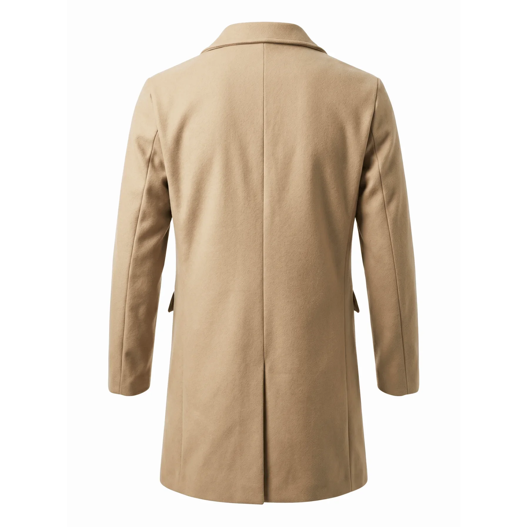 Neuer Winter-Herren-Doppelreihiger Trenchcoat Knielang Multi-Taschen Warme Streetwear Business Casual Oberbekleidung Garib-Stil – Detail 3