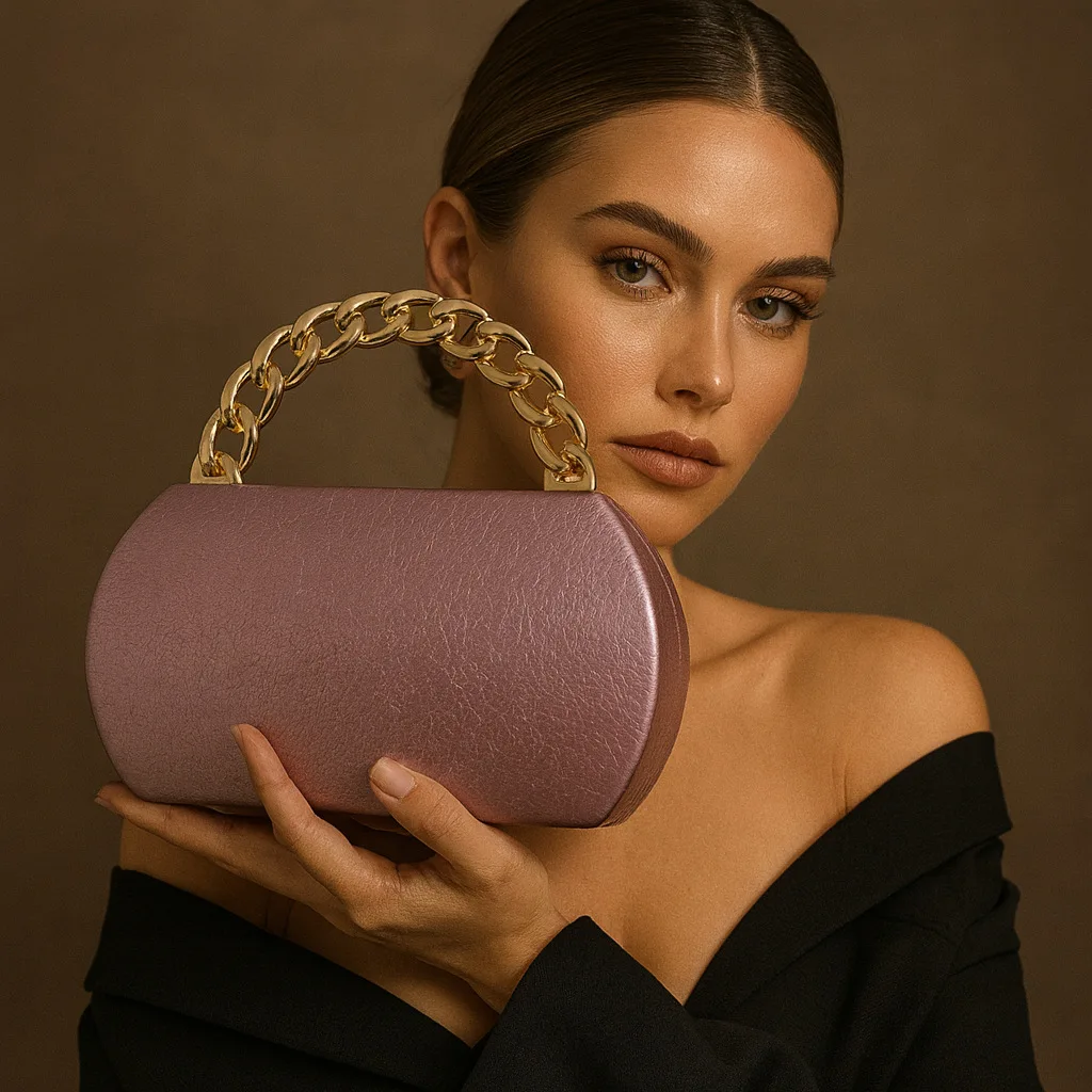 Fashionable Snake Skin Handbag Crossbody Dinner Bag Stylish PU Leather Youth Casual Acrylic round Box Shape Single Shoulder S...