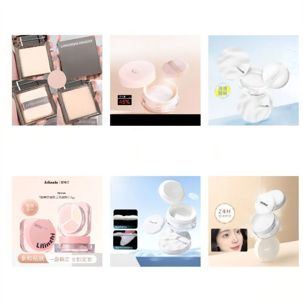 For Liangnish Loose Powder Dual Shade Matte Face Base Makeup Professional Setting Oil Absorbing Pore Concealer