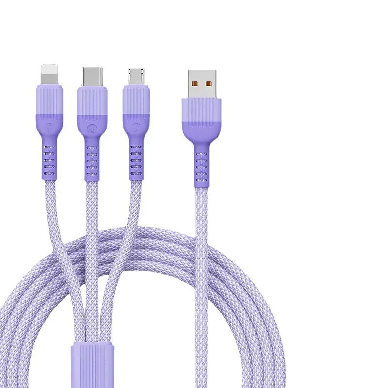 كابل شحن 3 في 1 مع شحن سريع بقدرة 66 وات، متوافق مع iPhone 14 وLeEco وأجهزة Android (USB-C)، كابل بيانات من 1 إلى 3 #5