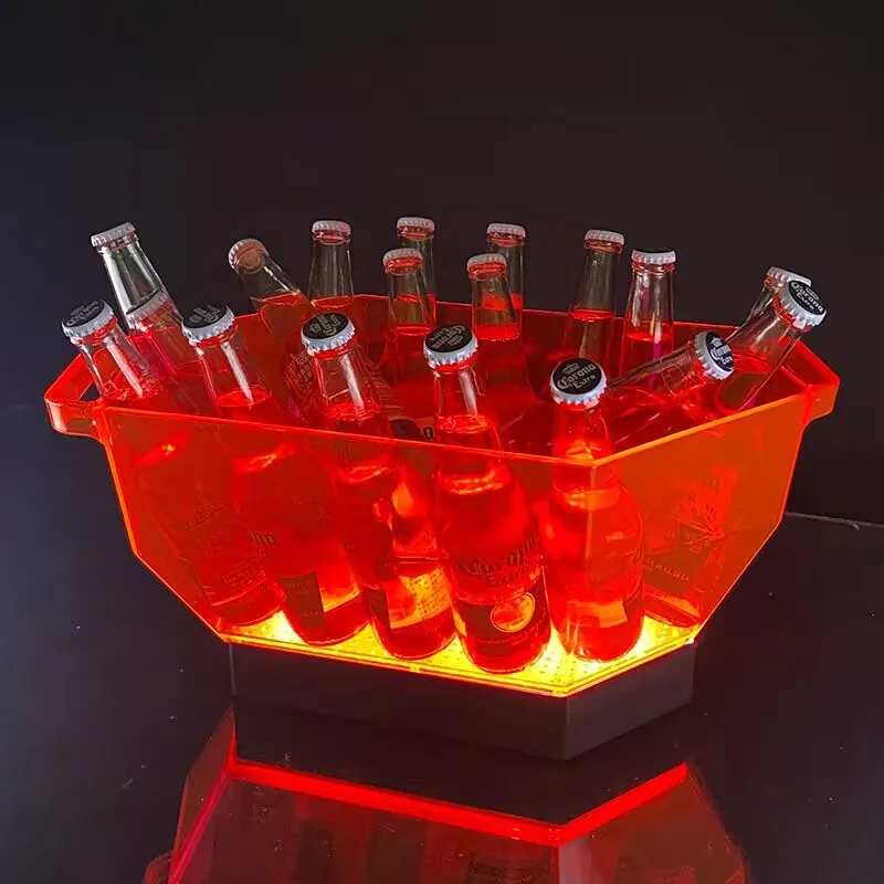 led Bar Light up Ice bucket Creative Smoke grey Ice tank Wine frame ktv Champagne bucket wine bucket Ice beer ice bucket