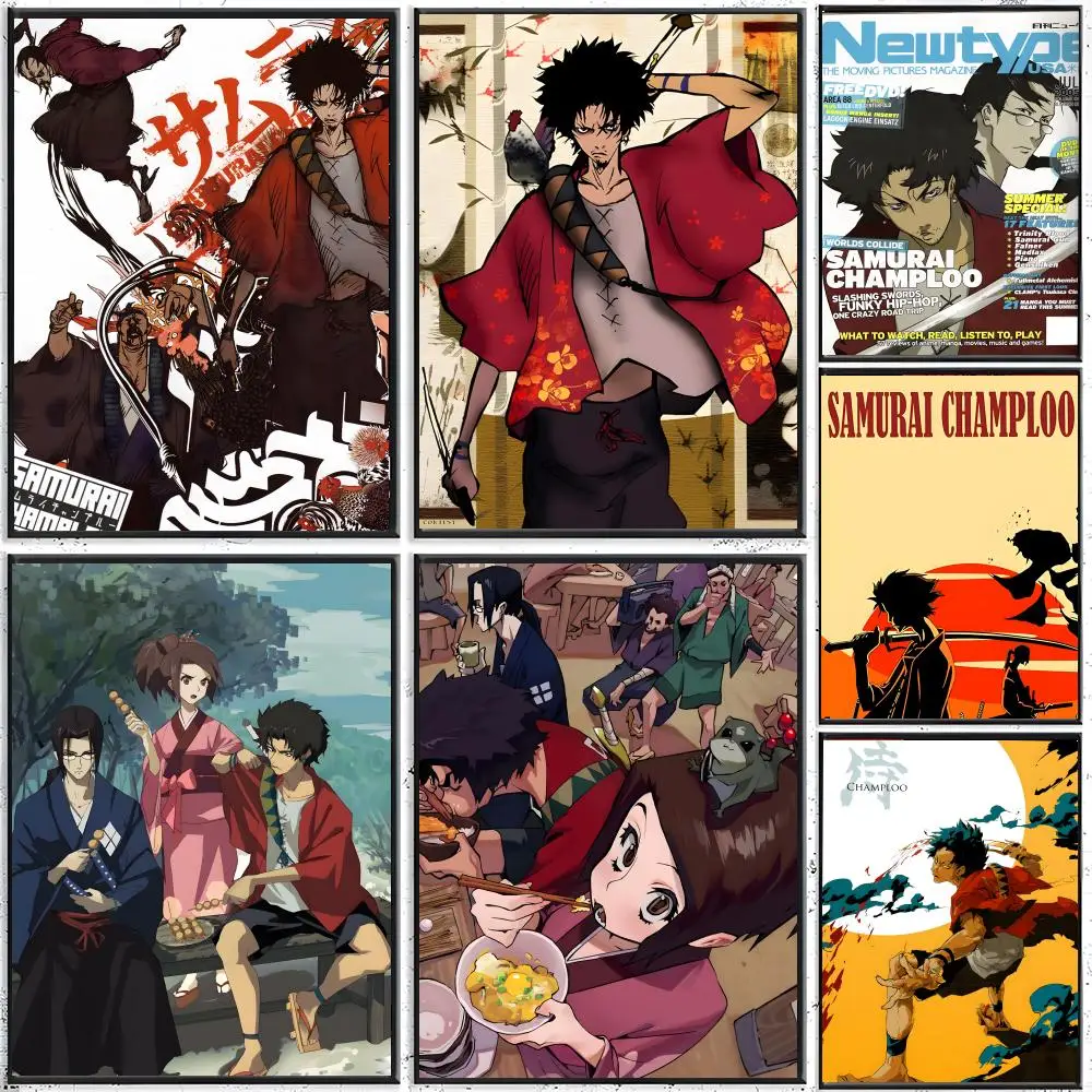 Póster S-Samurai Champloo. Los pósters clásicos y las impresiones de arte para pared son adecuados para salas de estar, dormitorios y bares.