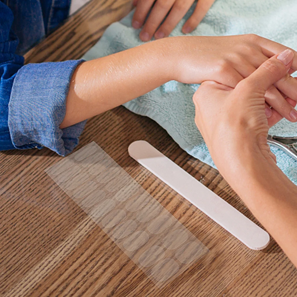 DIY Semicured Gel Nail Stickers 4 Sheets Transparent Adhesive Polish Covers Easy Removal Manicure Protection for Nails