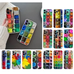 Phone Case For iphone 17ProMax Air 16 15 14 13 Pro Max 15 16 Pro 15Plus Watercolors Paint Palette Painting Box Shell