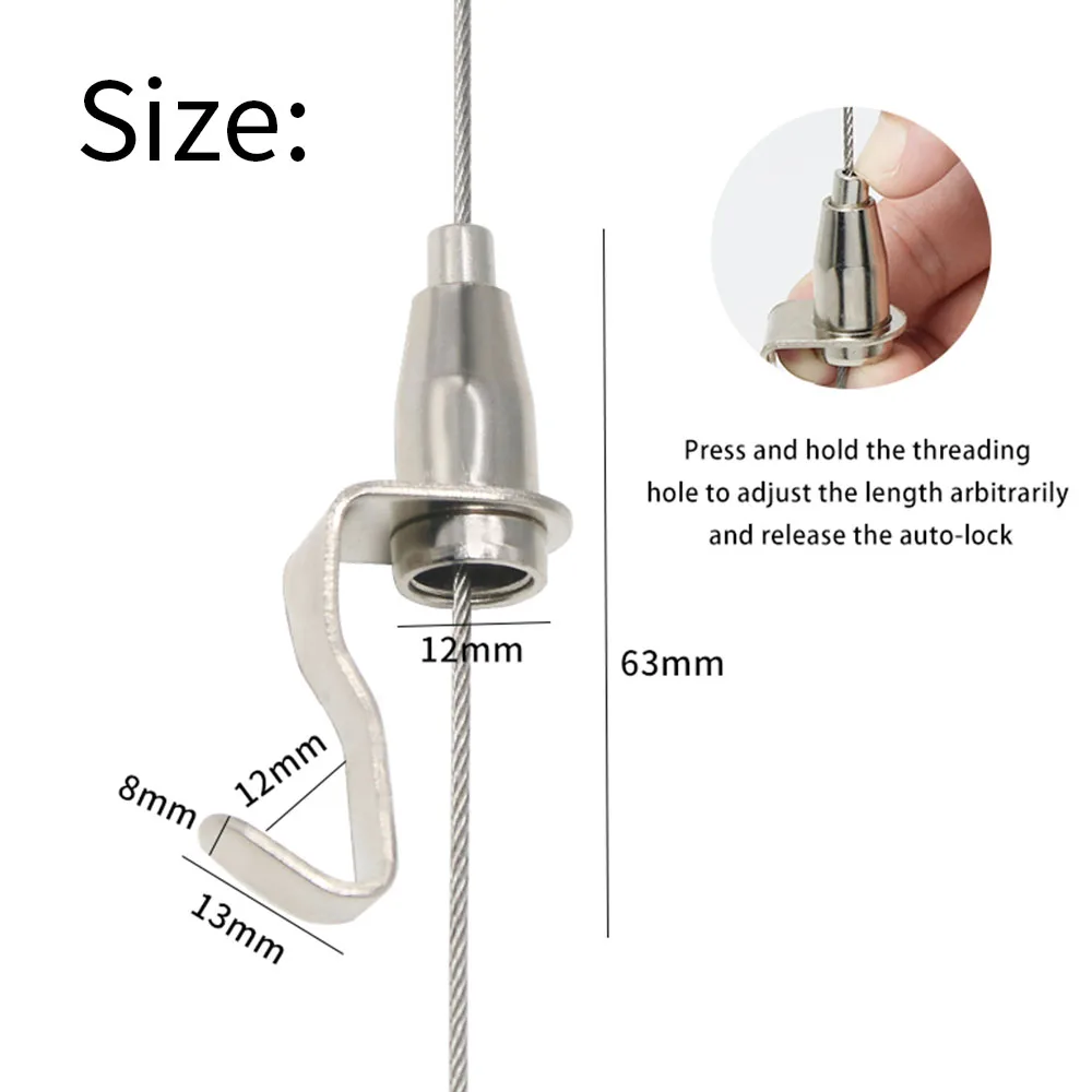 Picture Hanging Hooks Hanging Wire Hanger Frame Kit Steel Stainless Adjustable Light Hook DIY Hanging Cord Pictures Hanger