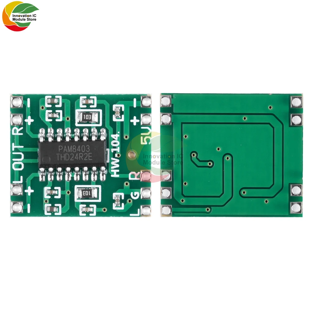 

PAM8403 Super mini digital amplifier board 2 * 3W Class D digital amplifier board efficient 2.5 to 5V USB power supply