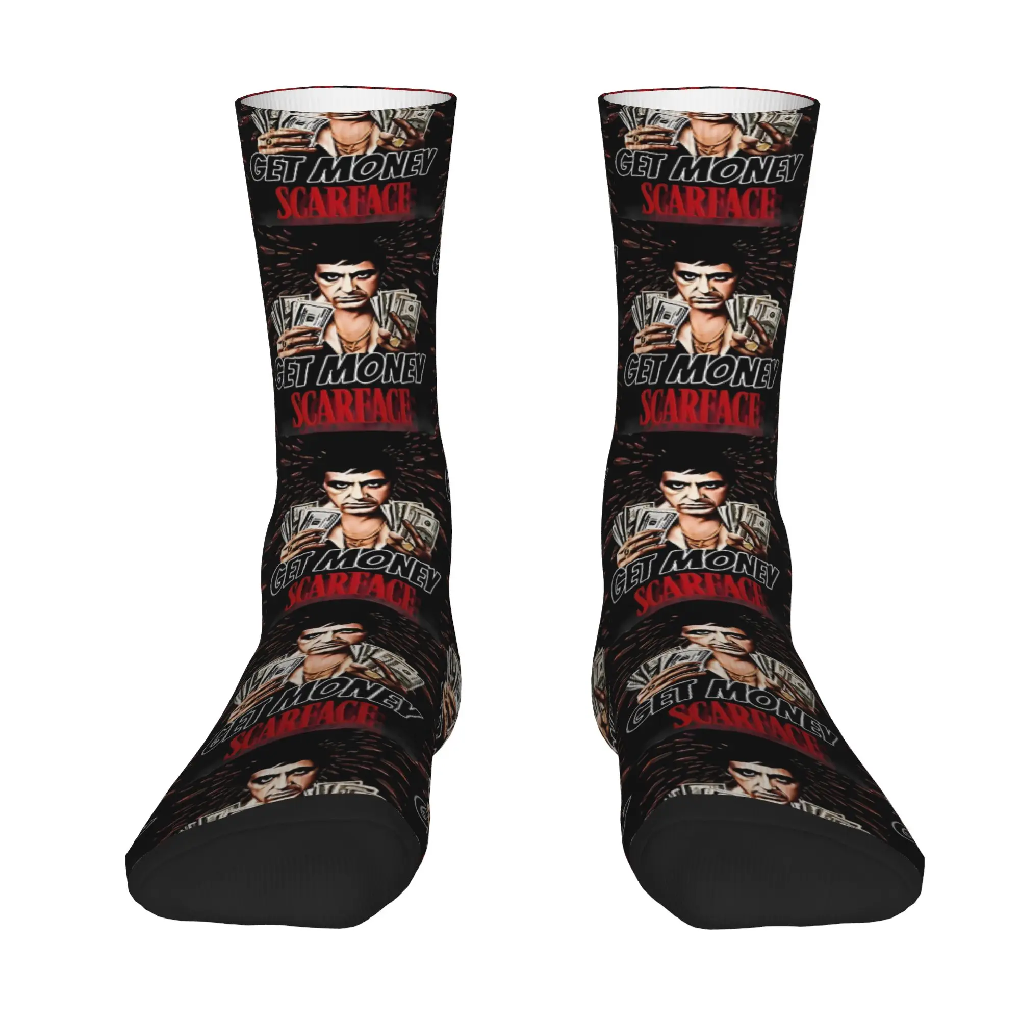 1 Pair Hip Hop Retro Power Crazy Men's Sock S-Scarface Harajuku Pattern Printed Funny Sock