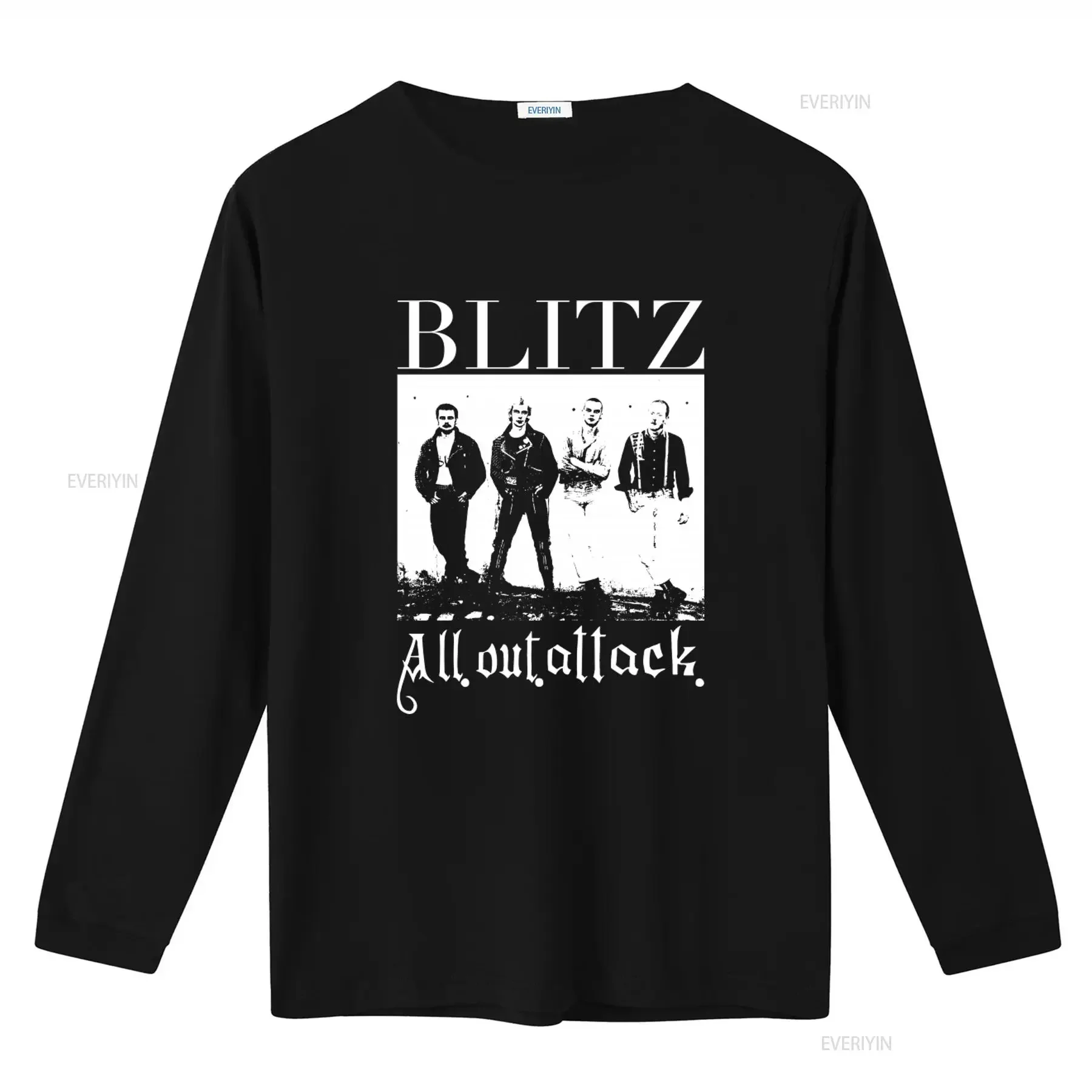 Vintage Blitz T Shirt UK Oi Punk Rock Band All Out Attack  vintage Washed designer clothes Stylish homme graphic Slightly