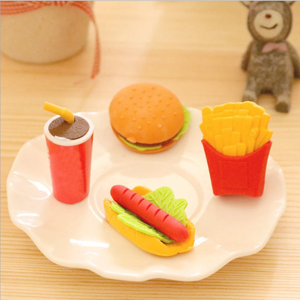 

4Pcs Pencil Eraser Cute Flower Shape High Quality Soft School Student Art Office Kids Lovely Design Proper Size Gift Children