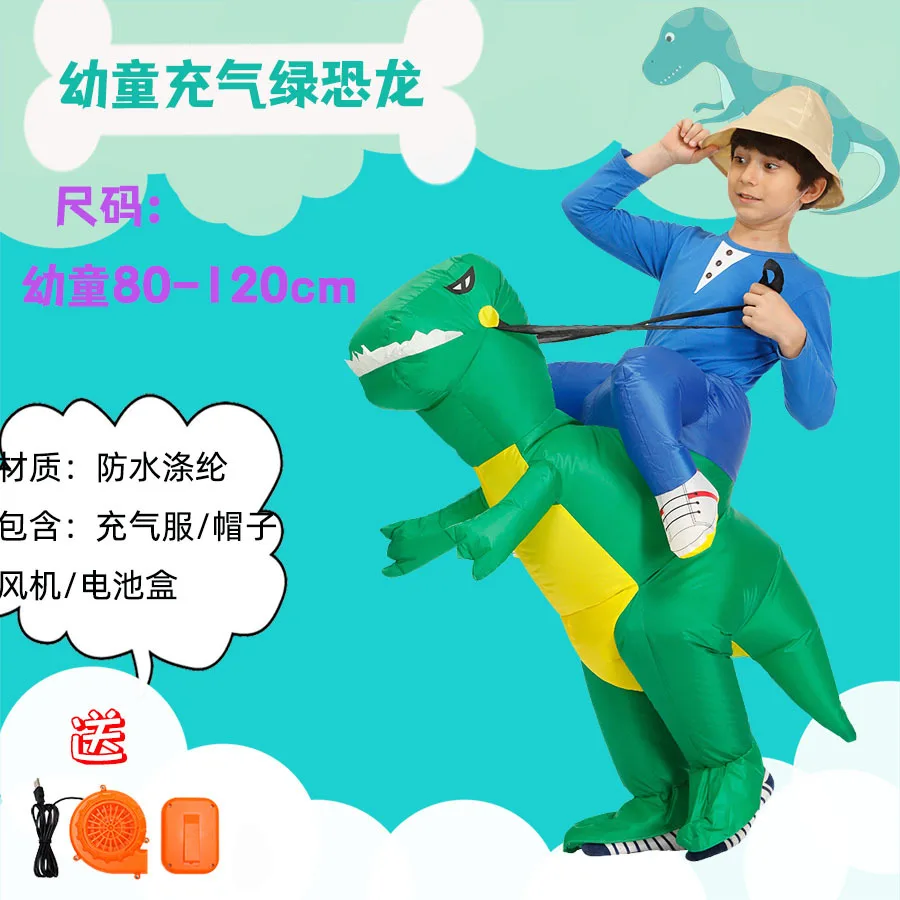 Halloween Funny Cartoon Characters Dressed As Dinosaur Costumes Children Walking Inflatable Riding Dinosaur Costumes Dropship