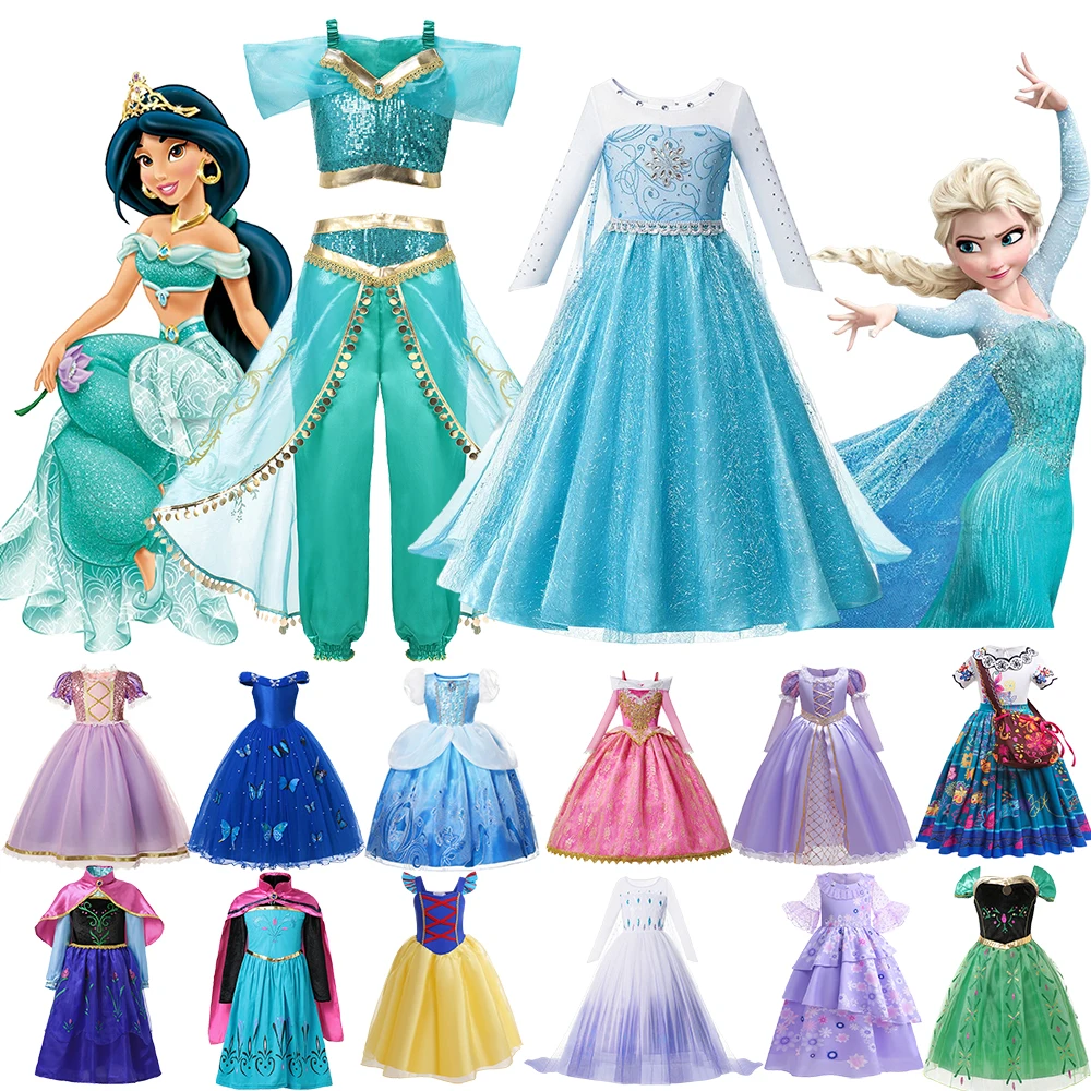 

Disney Kids Snow Queen Elsa Anna Cosplay Princess Dress Costume Frozen Girls Halloween Christmas Carnival Party Disguise Outfit