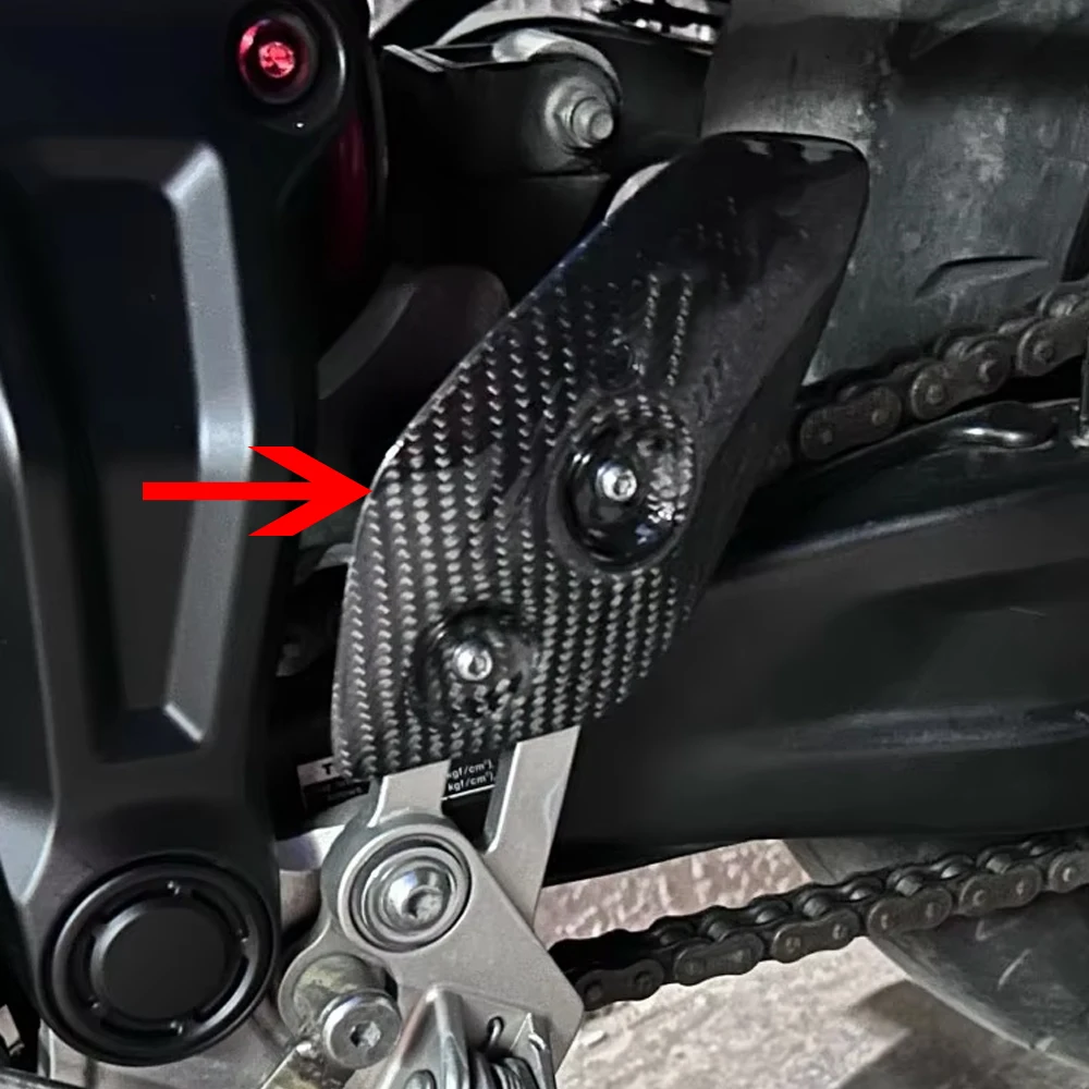 Motorcycle MT07 Heel Guard Plate Cowl Cover for Yamaha FZ07 FZ MT 07 Rearsets Foot Peg Mount For MT-07 Accessories Carbon Fiber