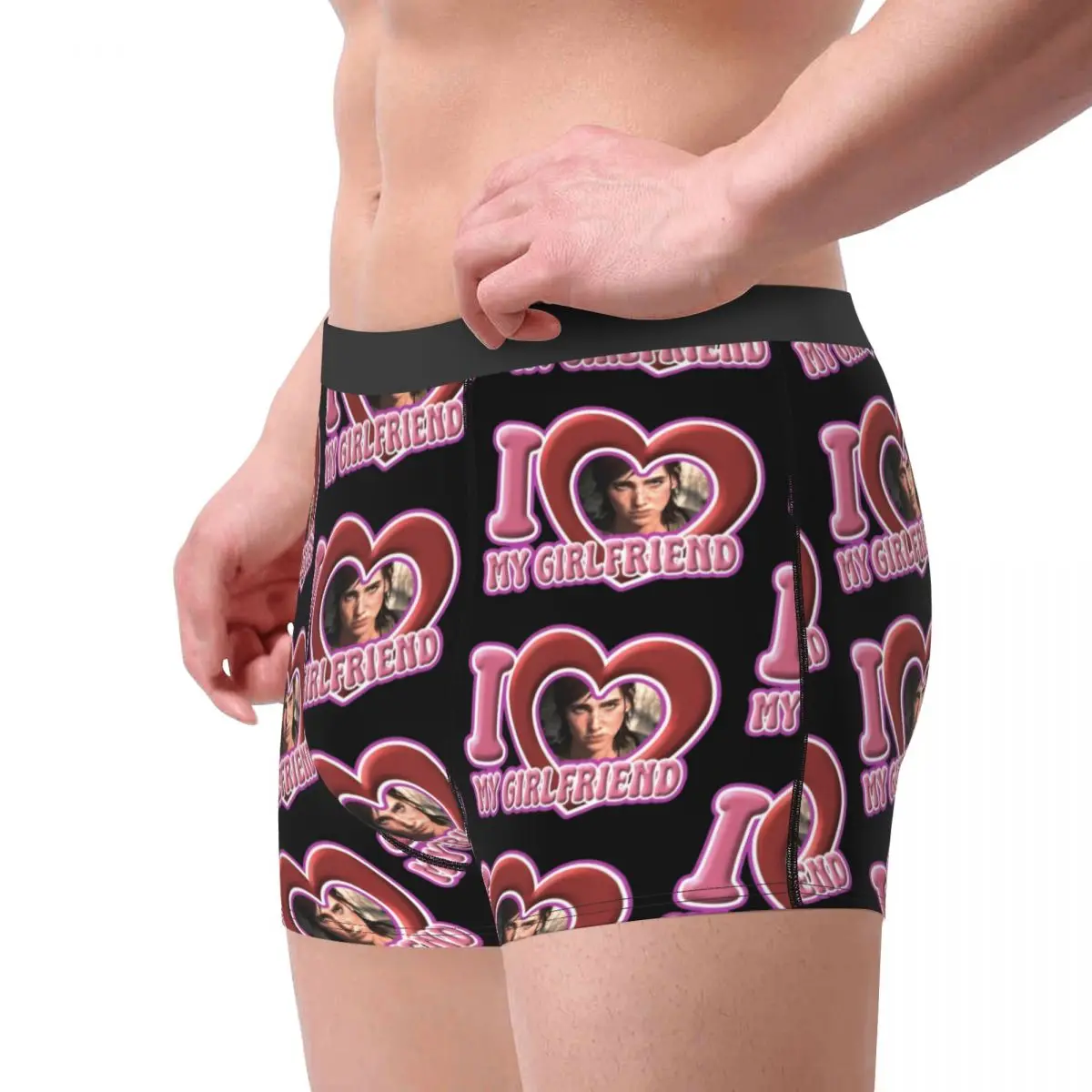 Men I Love My Girlfriend Ellie Williams Boxer Briefs Shorts Panties Polyester Underwear Homme Funny Plus Size Underpants