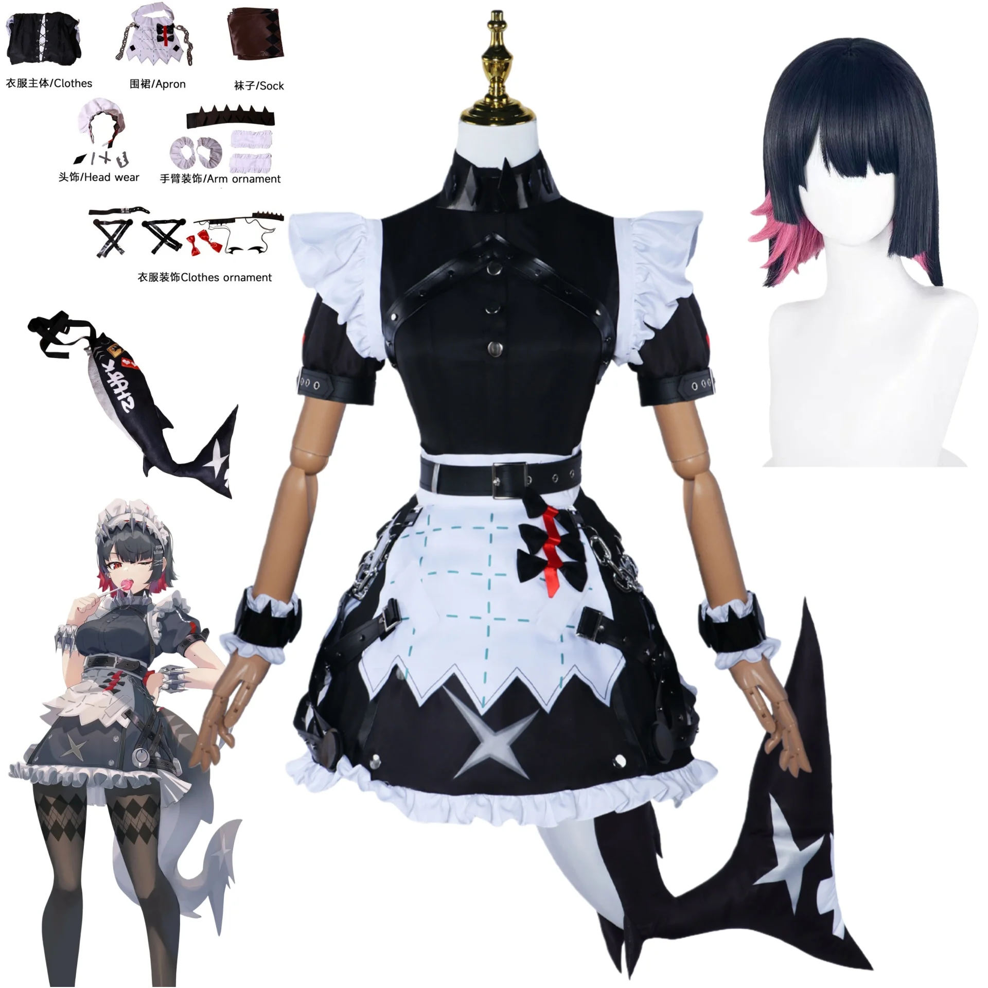 

Zenless Zone Zero Ellen Joe Косплей Костюм Аниме Игра ZZZ Эллен Джо Костюм Парик