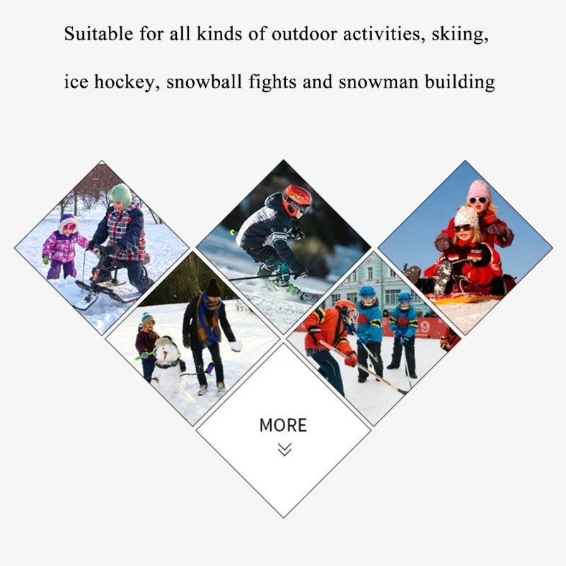 9-15Y Kids Ski Gloves Winter Warm Cycling Gloves Hiking Gloves Fleece Lining Snowboarding Mittens Gloves for Teens