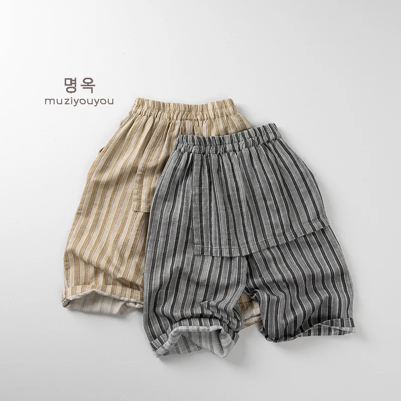 

Children's Fake Two Thin Pants 2025 Summer New Item for Boys and Girls Korean Version Children's Mosquito Proof Pants