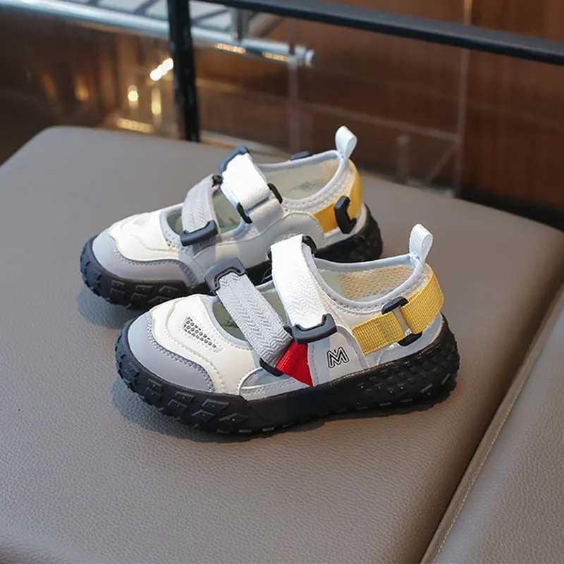 2024 Summer Shoes Kids Sandals for Girls Boy Hook Loop Hiking sport Sandal Children's Girl Mesh Cover Toe Casual Shoe 26-36