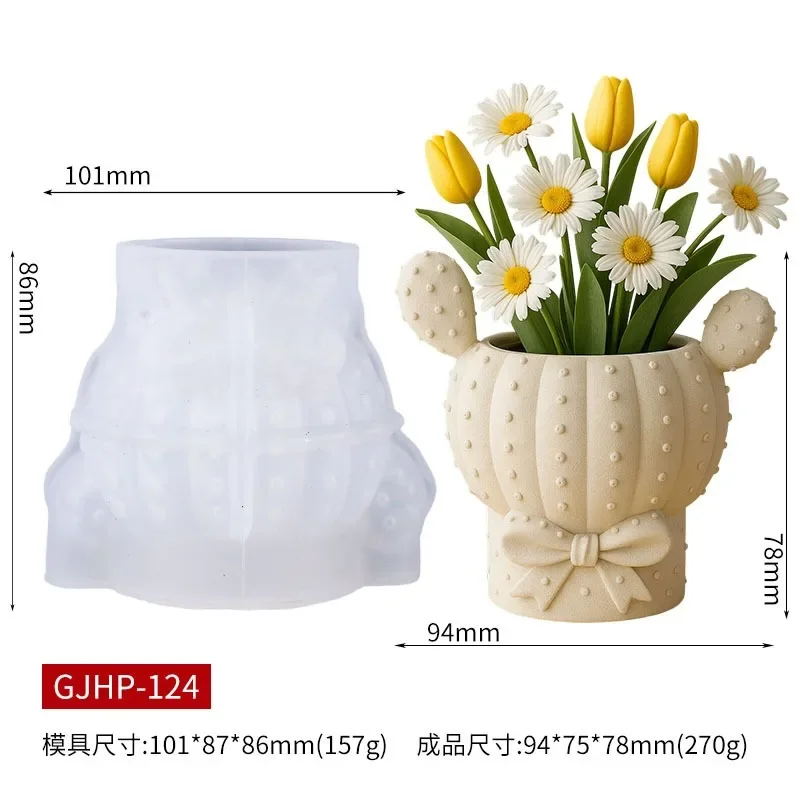 2026 Cactus Pot Silicone Mold DIY Home Garden Decorative Flowerpot Candle Cup Vessel Plaster Cement Mould Storage Box Resin Mold