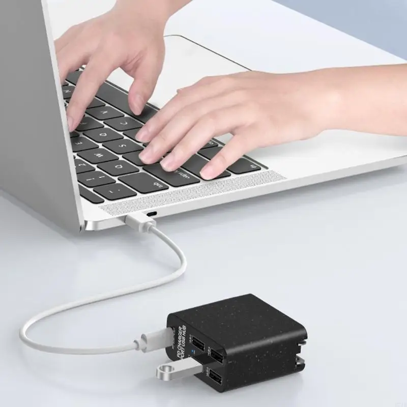 

H7JF 4 Ports 2.0 USB Hub Splitter Высокоскоростной эксперт с множественным USB -адаптером для настольного ПК.