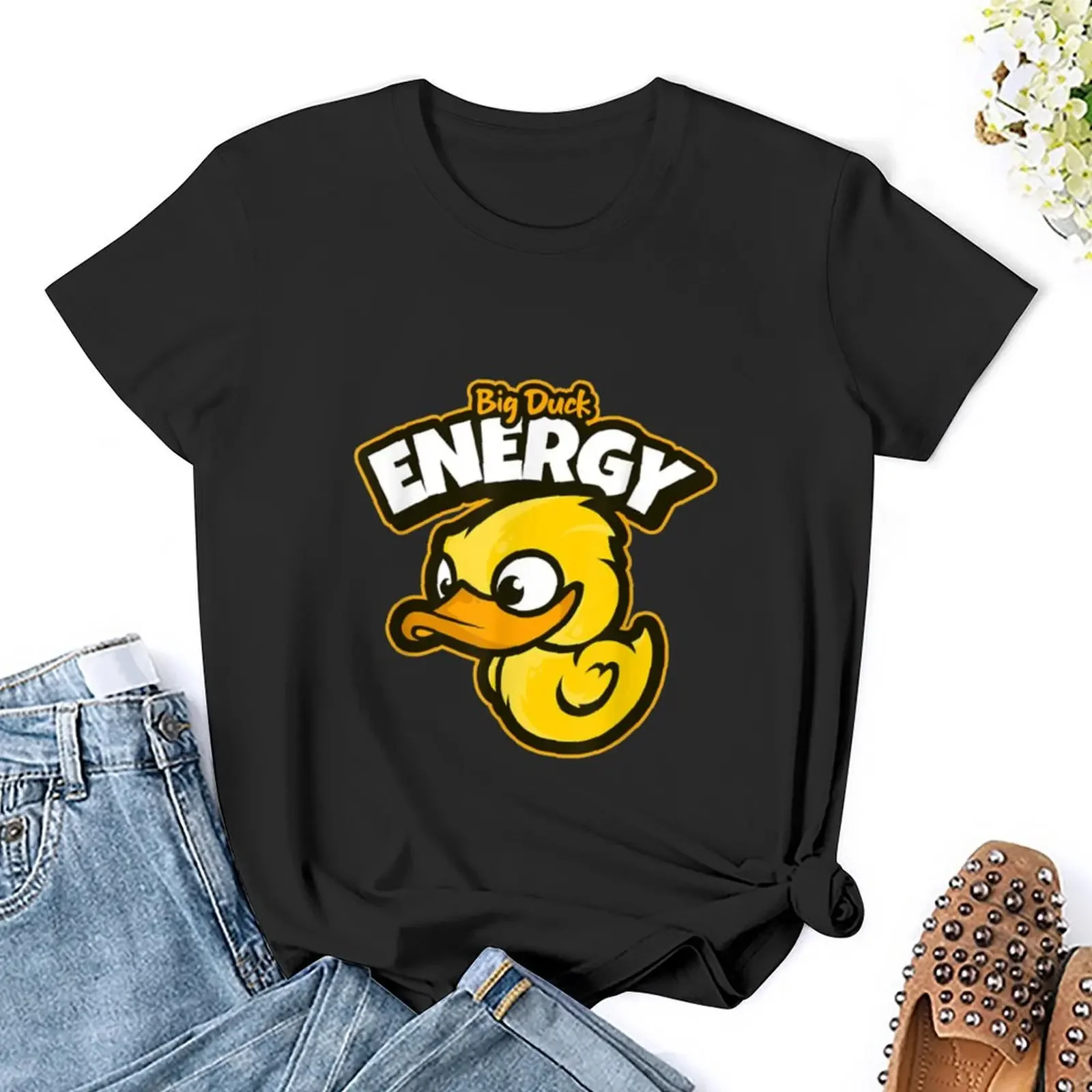 Big Duck Energy Saying Yellow Rubber Duckie T-Shirt summer clothes shirts graphic tees t-shirt dress for Women graphic