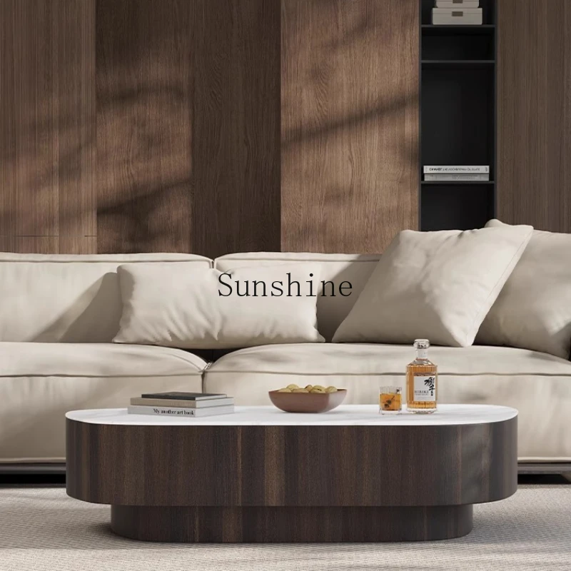 

minimalist household living room special-shaped marble coffee table combination small apartment light luxury high-end sense