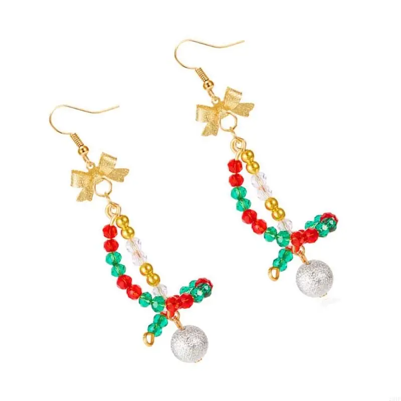 2025 New Sparkling Beaded Christmas Tree Hoops Earrings Alloy Allergy Proof Statement Jewelry For Parties Event