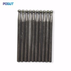 30pcs/lot Round Ball BURS Dremel Accessories 3mm Shank Rotary Tool Drill Bit for Grinding Jade, Stone, Marble, Glass
