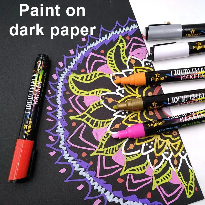 12 Pieces/Set Liquid Chalk Markers, Erasable, for Led Writing Boards, Glass Windows, Art, 12 Colors, 3mm to 6mm Tip