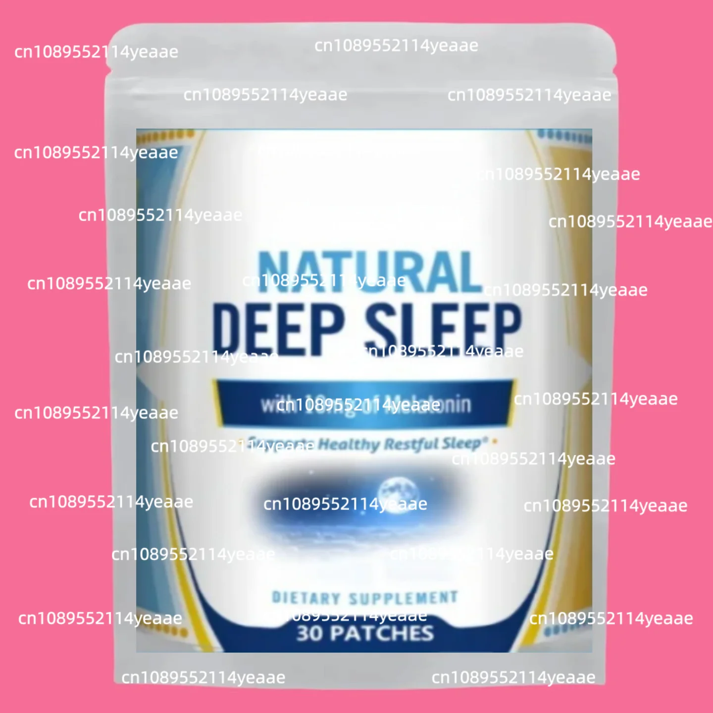 Suplemen Tidur Nyenyak Alami - Bantuan Tidur Lebih Cepat, Lebih Dalam, Lebih Nyenyak /Melatonin, 30 Plester/kantong, Persediaan 1 Bulan