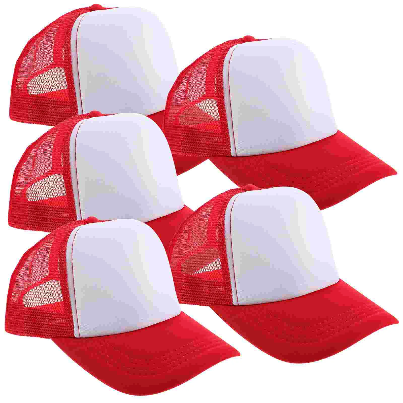 

5 Pcs Sublimated Baseball Cap Summer Caps Sublimation Hats Blank Heat Transfer Mesh