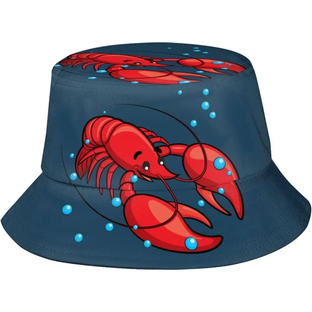 Lobster Fisherman Cap Hip Hop Gorras Summer Unisex Printing Bucket Hat Outdoor Gardening Beach Camping Hiking Fishing Caps