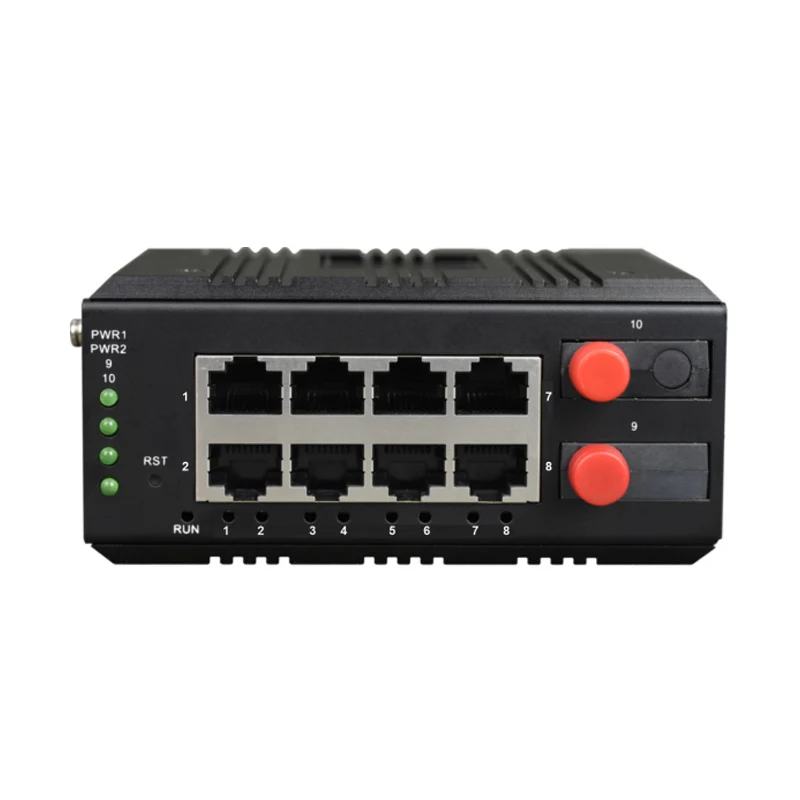 Industrial Managed Din Rail 8 Port Gigabit Ethernet + 2-Port 1000Base-FX (SFP) Industrial Switch With RSTP