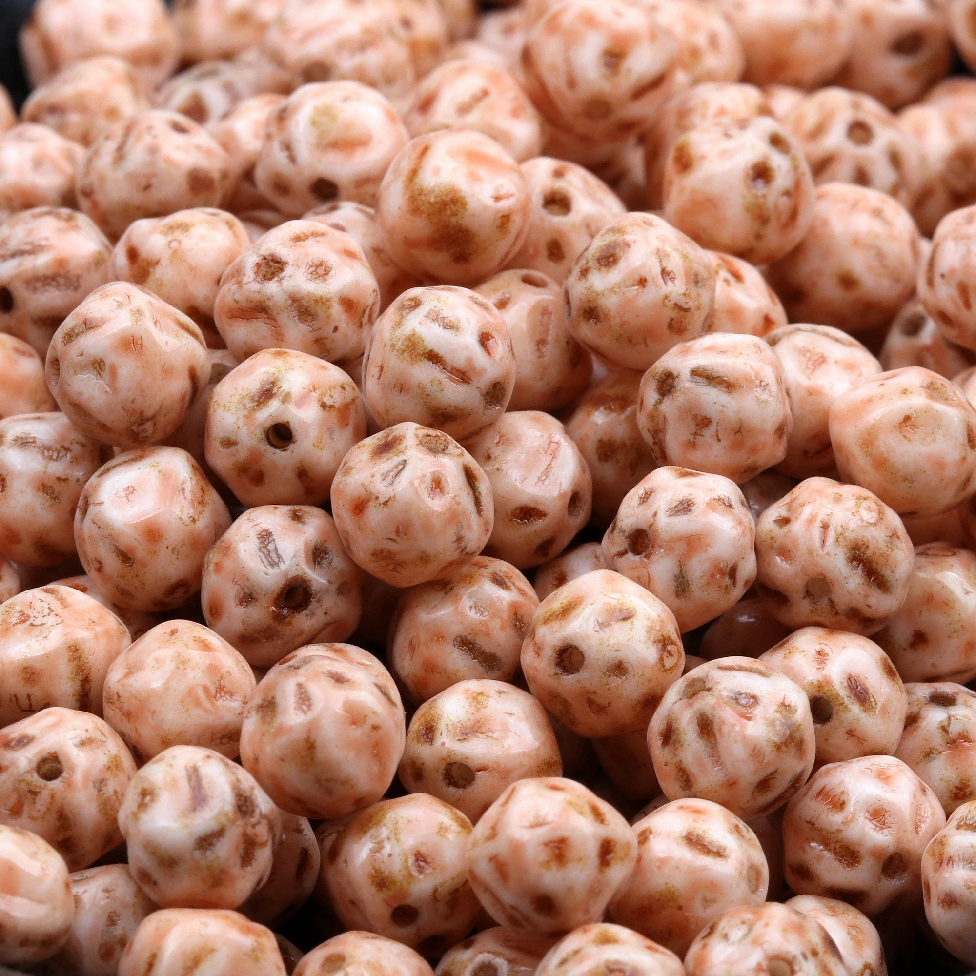 6mm Round Czech Glass Beads spacers Opaque Jewelry Making Firepolished Bead 10PCS (CGB-B)