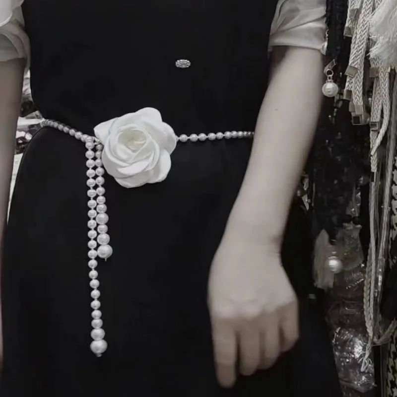 

Камелия жемчужная поясная цепочка с одной петлей пластиковый модный аксессуар для ремня