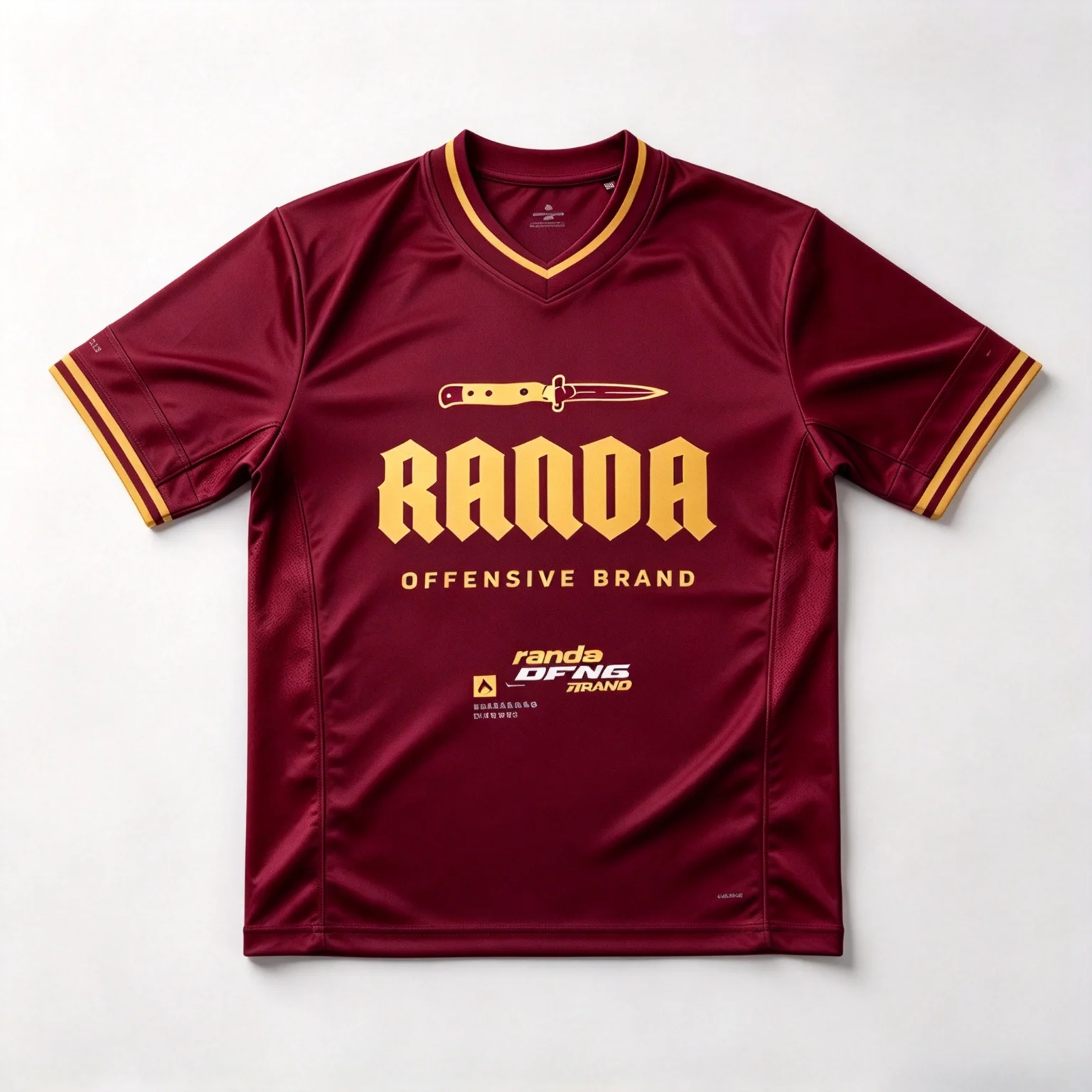 Randa Offensive Brand Jersey Shirt Men Women Vintage Knife Graphic Tee Casual Short Sleeve Sports Soccer Style Unisex Tops