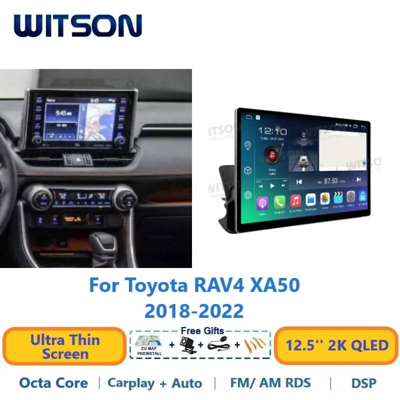 

WITSON Android Car Multimedia For Toyota RAV4 XA50 2018-2022 Carplay DSP 12.5'' 2K QLED Auto Stereo Radio Navi GPS Multimedia