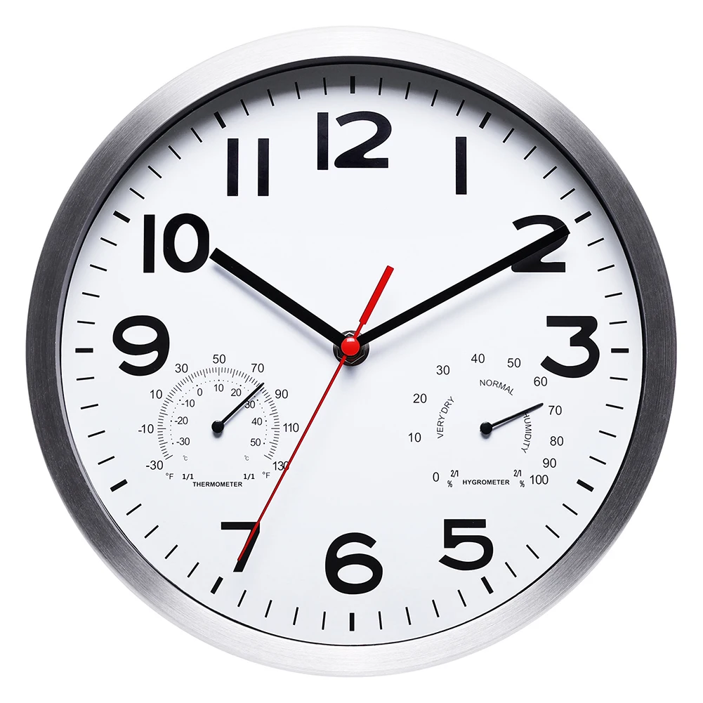 Digital Wall Clock with Temperature and Humidity Display Operated Silent Operation for Home and Office Use Digital