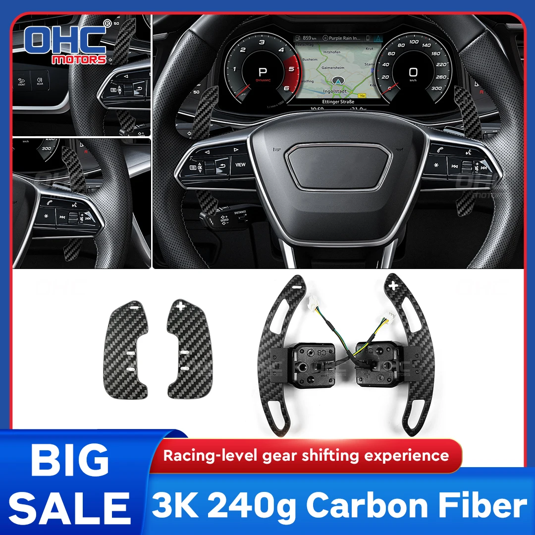 

OHC Carbon Fiber Magnetic Paddle Shifter For Audi C8 Q4 Q5 Q7 Q8 S2 S3 S4 S5 SQ5 SQ7 A1 A2 A3 A4 A5 A8 Q2 Q3 SQ8 RS2 RS3 RS4 RS5