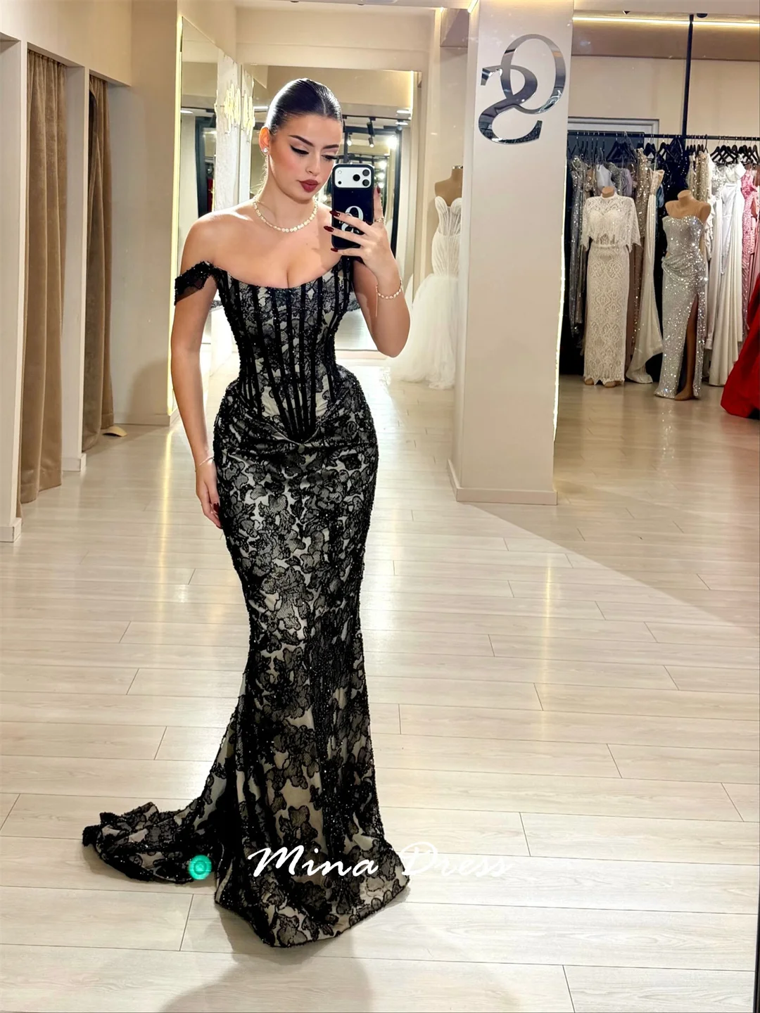 Mina Customized Ship Age Formal Occasion Dresses for Special Occasions Dropped Shoulders. Off the Shoulders Tailing Evening Prom