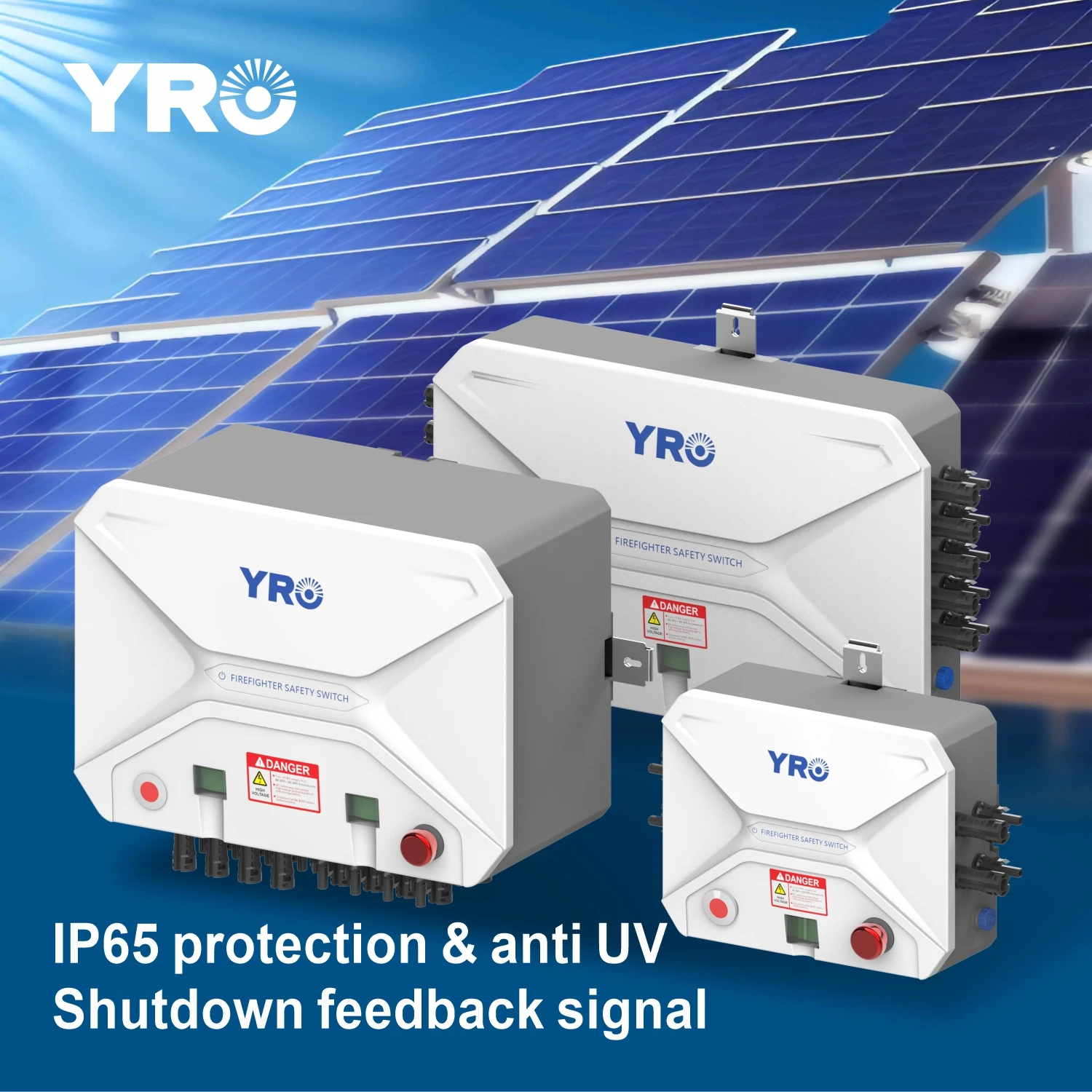 YRO Solar Rapid Shutdown Device Firefighter Safety Switch 1-2 String 55A 1500V DC PV Disconnector for PV Array Level