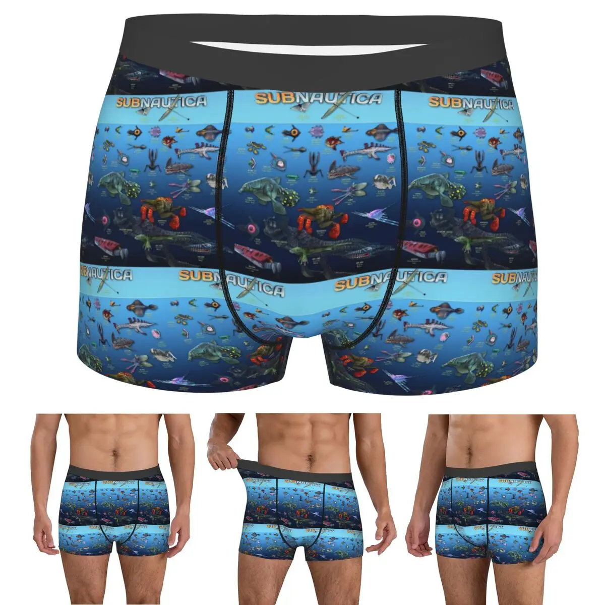 Boxer Underpants Shorts Cartoon Popular Funny Subnautica Below Zero Panties Men Soft Underwear for Homme Man Boyfriend Gifts