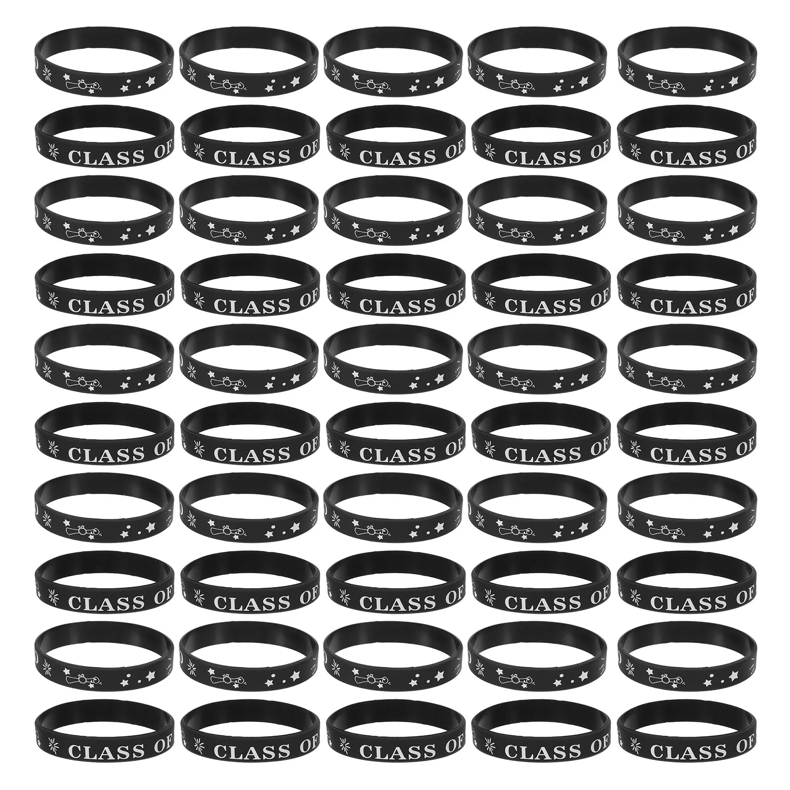 50 Pcs Graduation Favors for Guests Gradation Present Classmates Congrats Silicone Bracelets of 2026 Wristbands