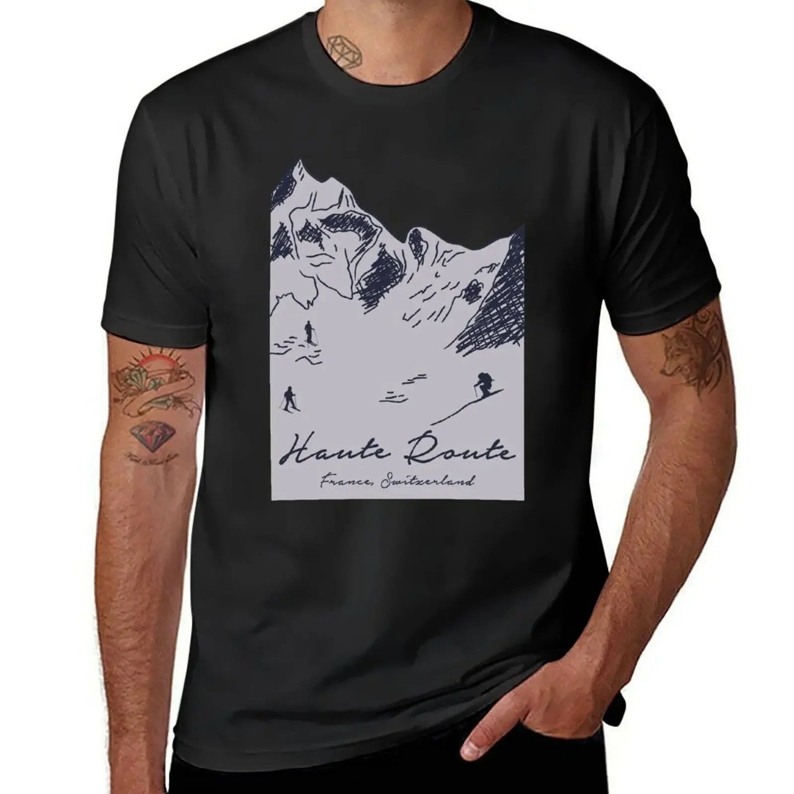 Haute Route – France, Switzerland T-Shirt summer tops baggy shirts cute clothes boys whites men clothing