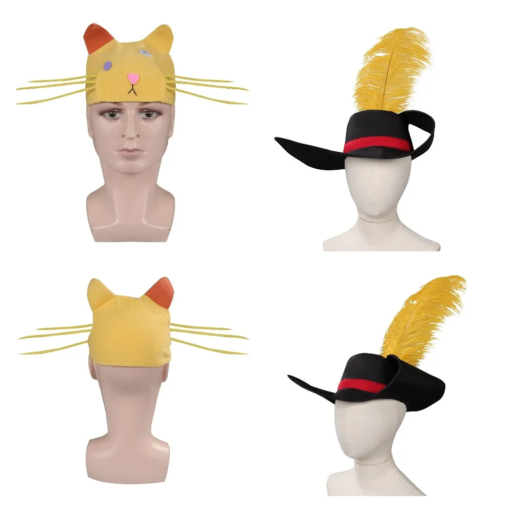 Perrito Cosplay Hat Cap Puss Cos in Boots: The Last Wish Costume Accessory Halloween Carnival Party Suit For Adult Male Female