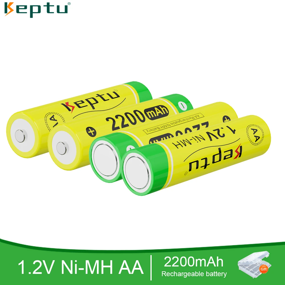 KEPTU ยี่ห้อ 1.2V AA/AAA/C/D ขนาดแบตเตอรี่ Ni-Mh แบบชาร์จไฟได้ AA 2200mAh AAA 1000mAh 8-Slot LCD AA/AAA แบตเตอรี่ Charger